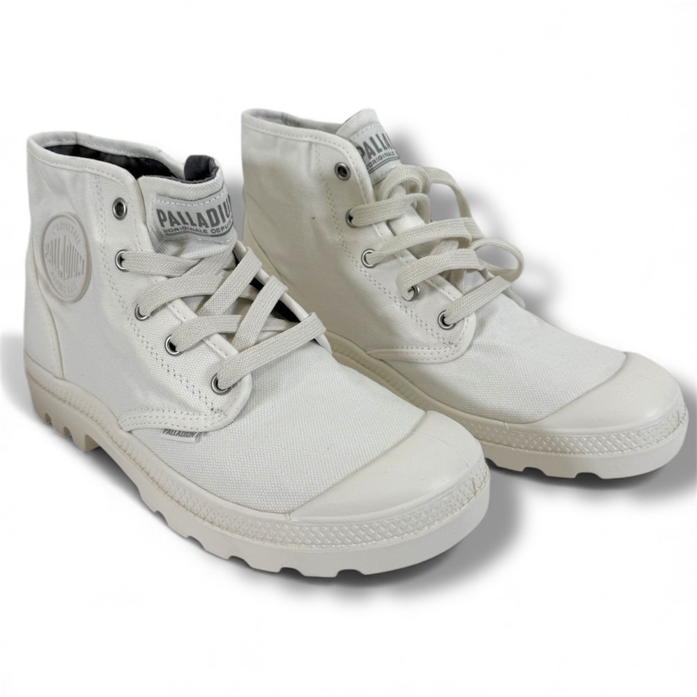 Palladium Pampa Hi Boots Women's 9 Canvas High Top Lug Sole White Streetwear